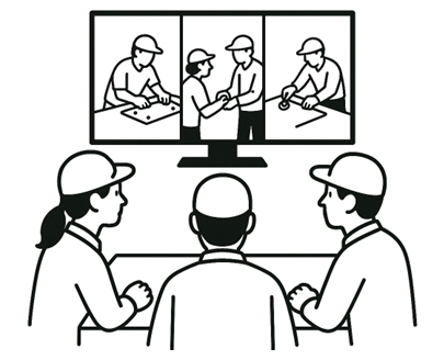 Right4W（ライトフォーワーク）は、作業の一連映像から「意味のある動作変化」や「スムーズな流れ」を見つけるための振り返り用動画を抽出します。現場の「よい工夫」をチームメンバー間で共有でき、現場全体の学習力の向上に貢献します。